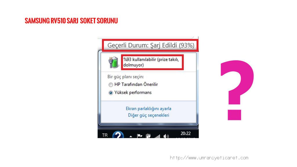 SAMSUNG RV510 ŞARJ SOKETİ , ŞARJ GİRİŞ YERİ TAMİRİ