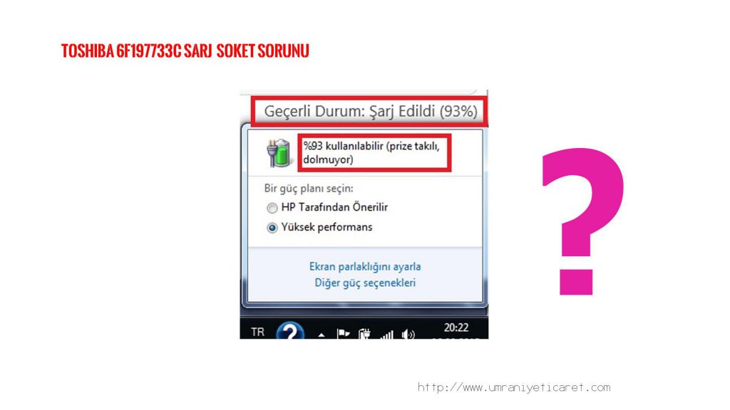 TOSHIBA 6F197733C ŞARJ SOKETİ , ŞARJ GİRİŞ YERİ TAMİRİ